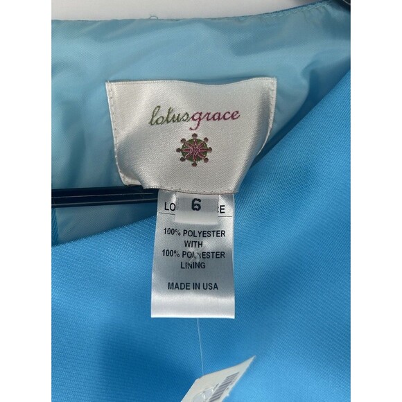 Lotus Grace Rare Women’s 3/4 Ruffle Sleeve Formal Dress Turquoise Size 6 NWT - Picture 4 of 10